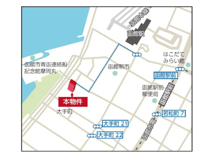 東急ステイ函館朝市 灯の湯(あかりのゆ)の地図