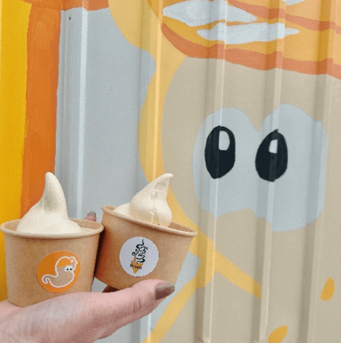 由仁～クなソフトクリーム屋さん Be nut’sの『ピーナッツバター味のソフトクリーム』